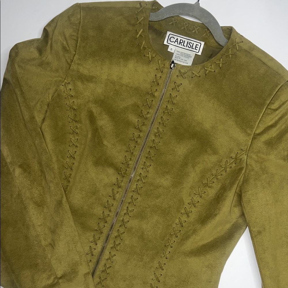 Carlisle Olive Faux Suede Women's Jacket size 8 - Picture 1 of 9